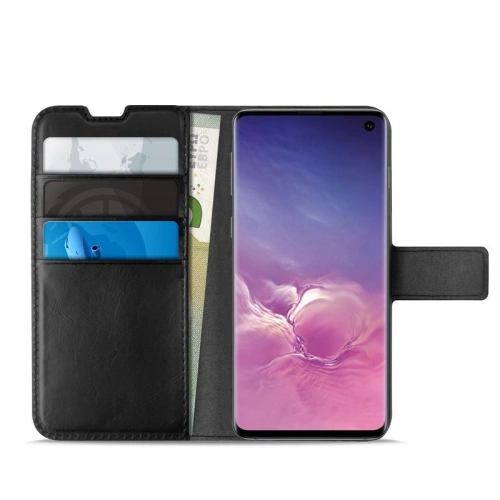 Kup Samsung PURO Booklet Wallet Case Galaxy S10 mit Kartenfächern + Stand up (schwarz) - PUR012BLK - {ean13} - Sklep Home Screen