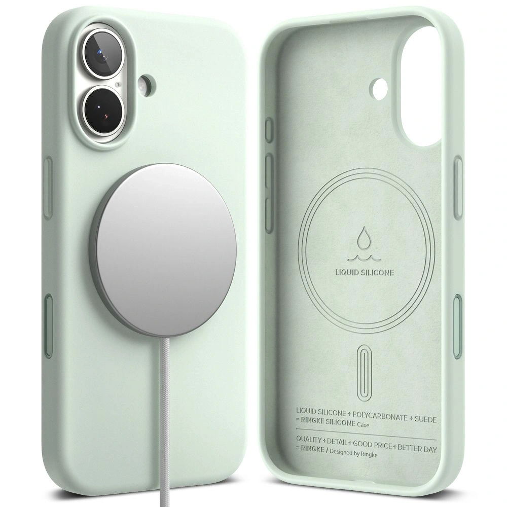 Etui Ringke Silicone Magnetic MagSafe do Apple iPhone 17 Soft Mint