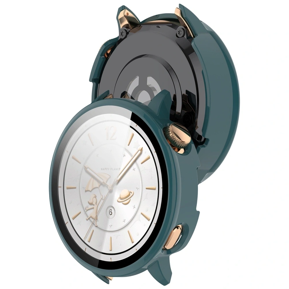 Etui ze szkłem do zegarka Bizon Case+Glass Watch do OnePlus Watch 3 43 mm zielone