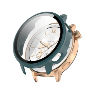 Etui ze szkłem do zegarka Bizon Case+Glass Watch do OnePlus Watch 3 43 mm zielone