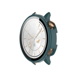 Etui ze szkłem do zegarka Bizon Case+Glass Watch do OnePlus Watch 3 43 mm zielone