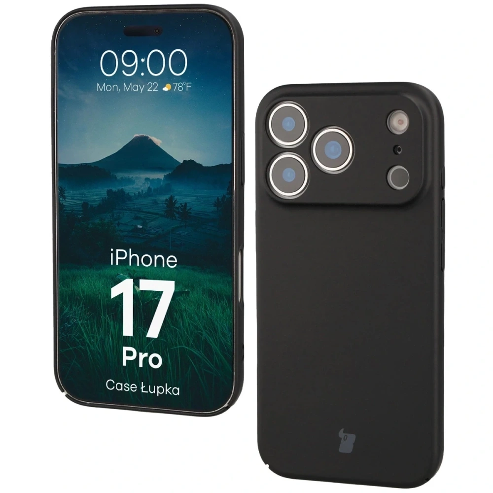 Etui Bizon Case Łupka do Apple iPhone 17 Pro czarne