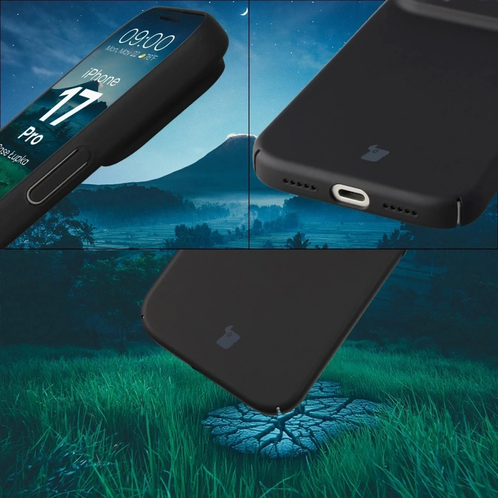 Etui Bizon Case Łupka do Apple iPhone 17 Pro czarne