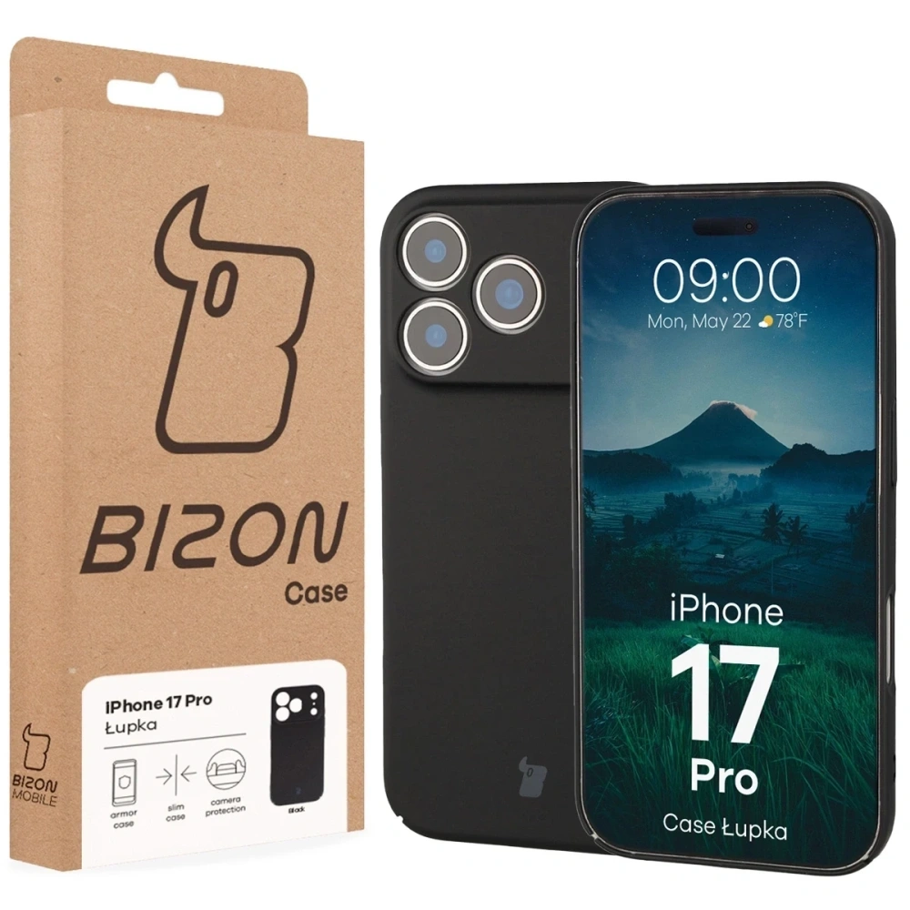 Etui Bizon Case Łupka do Apple iPhone 17 Pro czarne