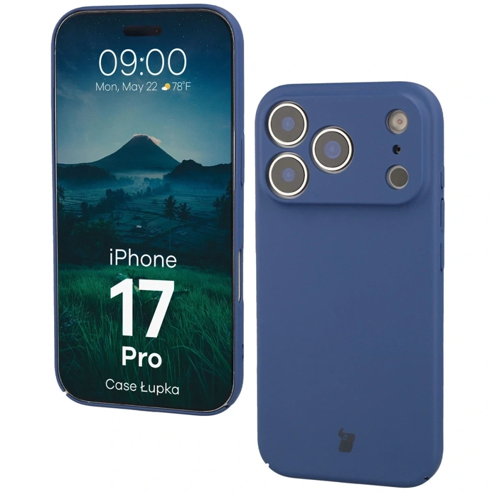 Etui Bizon Case Łupka do Apple iPhone 17 Pro niebieskie