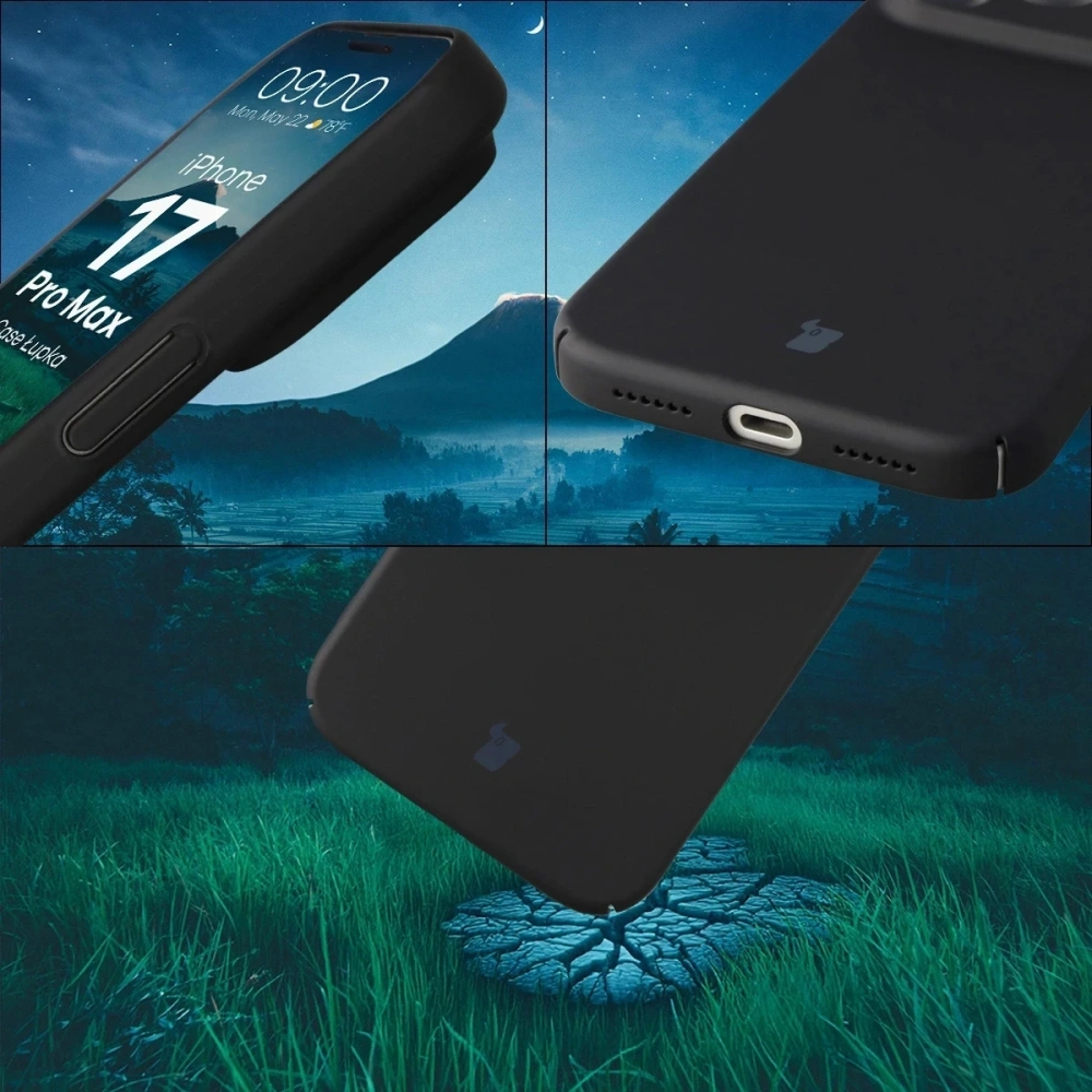Etui Bizon Case Łupka do Apple iPhone 17 Pro Max czarne