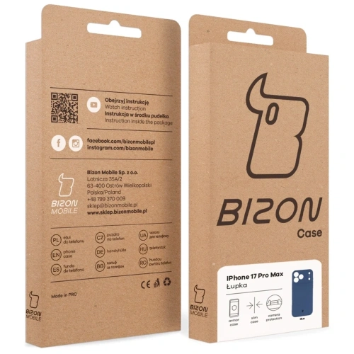 Etui Bizon Case Łupka do Apple iPhone 17 Pro Max niebieskie