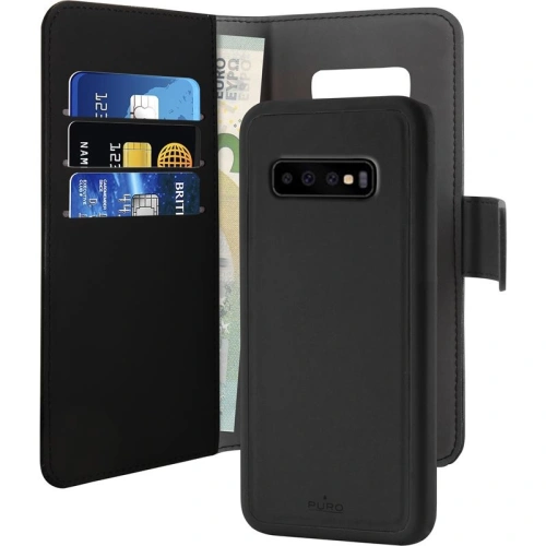 Kup Samsung PURO Geldbörse Abnehmbare 2-in-1 Hülle Galaxy S10+ Plus (schwarz) - PUR019BLK - {ean13} - Sklep Home Screen