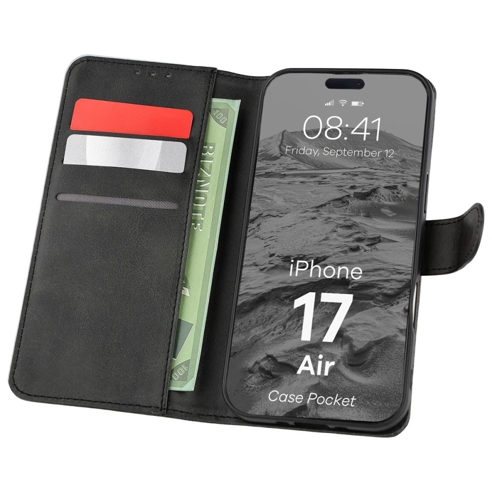 Etui z klapką Bizon Case Pocket do Apple iPhone Air czarne