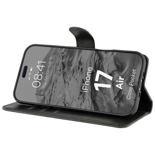 Etui z klapką Bizon Case Pocket do Apple iPhone 17 Air czarne