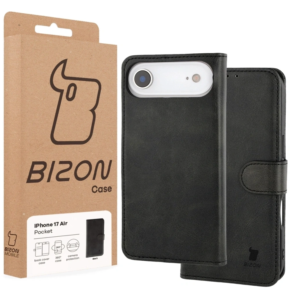 Etui z klapką Bizon Case Pocket do Apple iPhone Air czarne