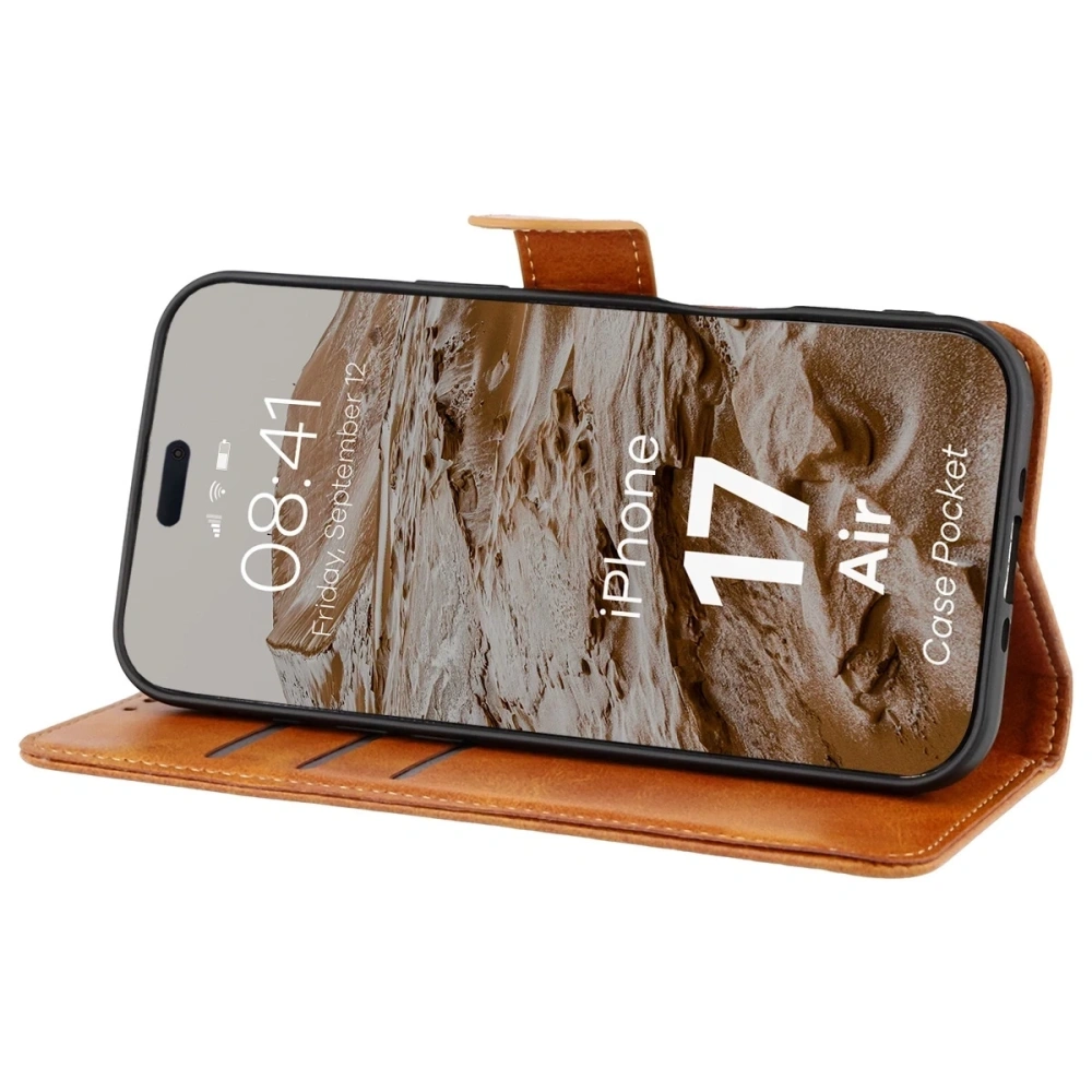 Etui z klapką Bizon Case Pocket do Apple iPhone Air brązowe