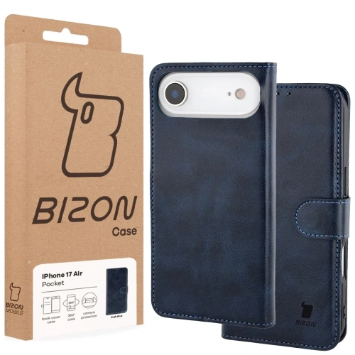 Etui z klapką Bizon Case Pocket do Apple iPhone 17 Air granatowe