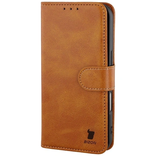 Etui z klapką Bizon Case Pocket do Apple iPhone 17 Pro brązowe
