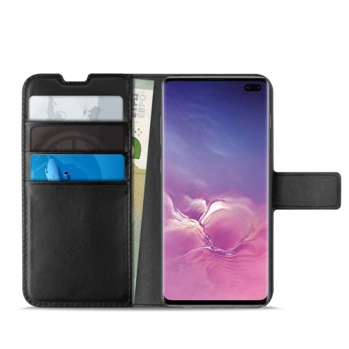 Kup Etui PURO Booklet Wallet Case Samsung Galaxy S10+ Plus kártyatartókkal + állvány (fekete) - PUR020BLK - {ean13} - Sklep Home Screen
