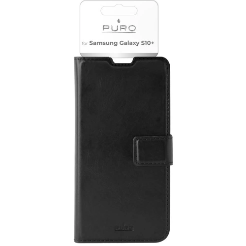 Kup Etui PURO Booklet Wallet Case Samsung Galaxy S10+ Plus kártyatartókkal + állvány (fekete) - PUR020BLK - {ean13} - Sklep Home Screen