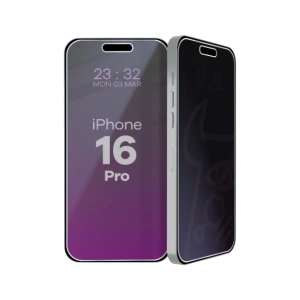 Prywatyzujące szkło hybrydowe Bizon Glass Mule Shadow do Apple iPhone 16 Pro matowe