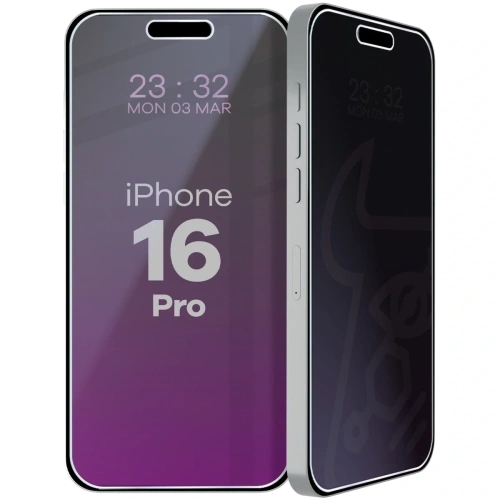 Prywatyzujące szkło hybrydowe Bizon Glass Mule Shadow do Apple iPhone 16 Pro matowe