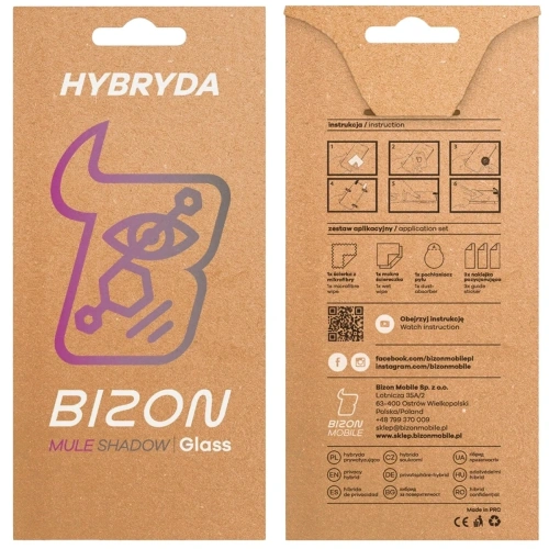 Prywatyzujące szkło hybrydowe Bizon Glass Mule Shadow do Apple iPhone 16 Pro matowe