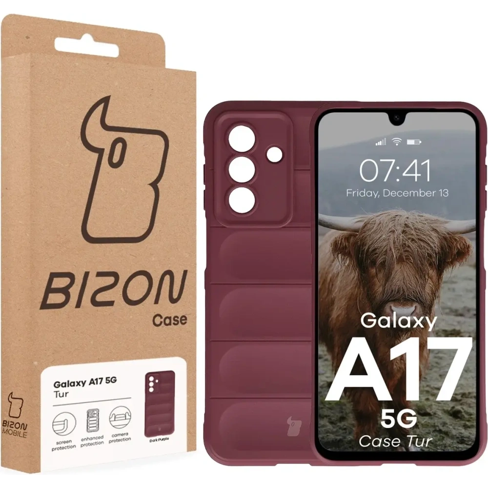 Pancerne etui Bizon Case Tur do Samsung Galaxy A17 5G burgundowe
