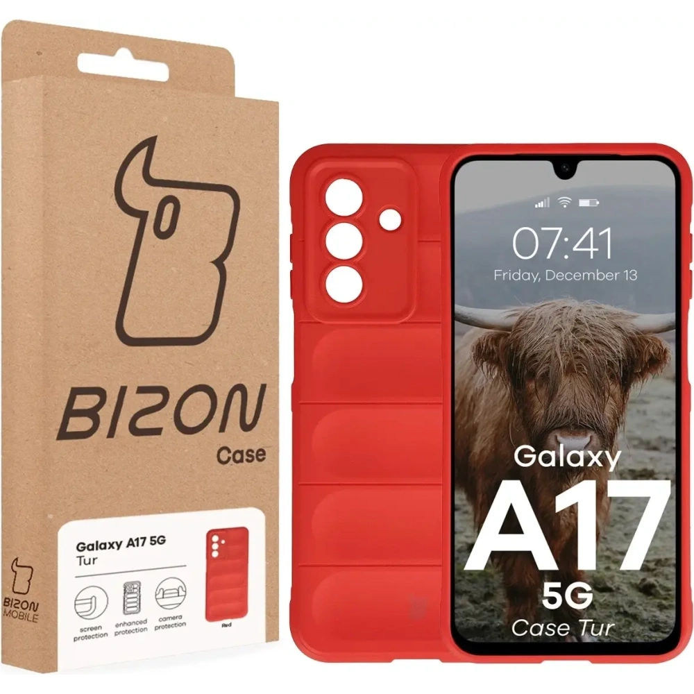 Pancerne etui Bizon Case Tur do Samsung Galaxy A17 5G czerwone