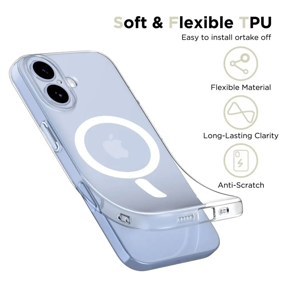 Etui Tech-Protect Flexair MagSafe do Apple iPhone 17 Clear