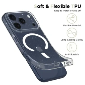Etui Tech-Protect Flexair MagSafe do Apple iPhone 17 Pro Glitter