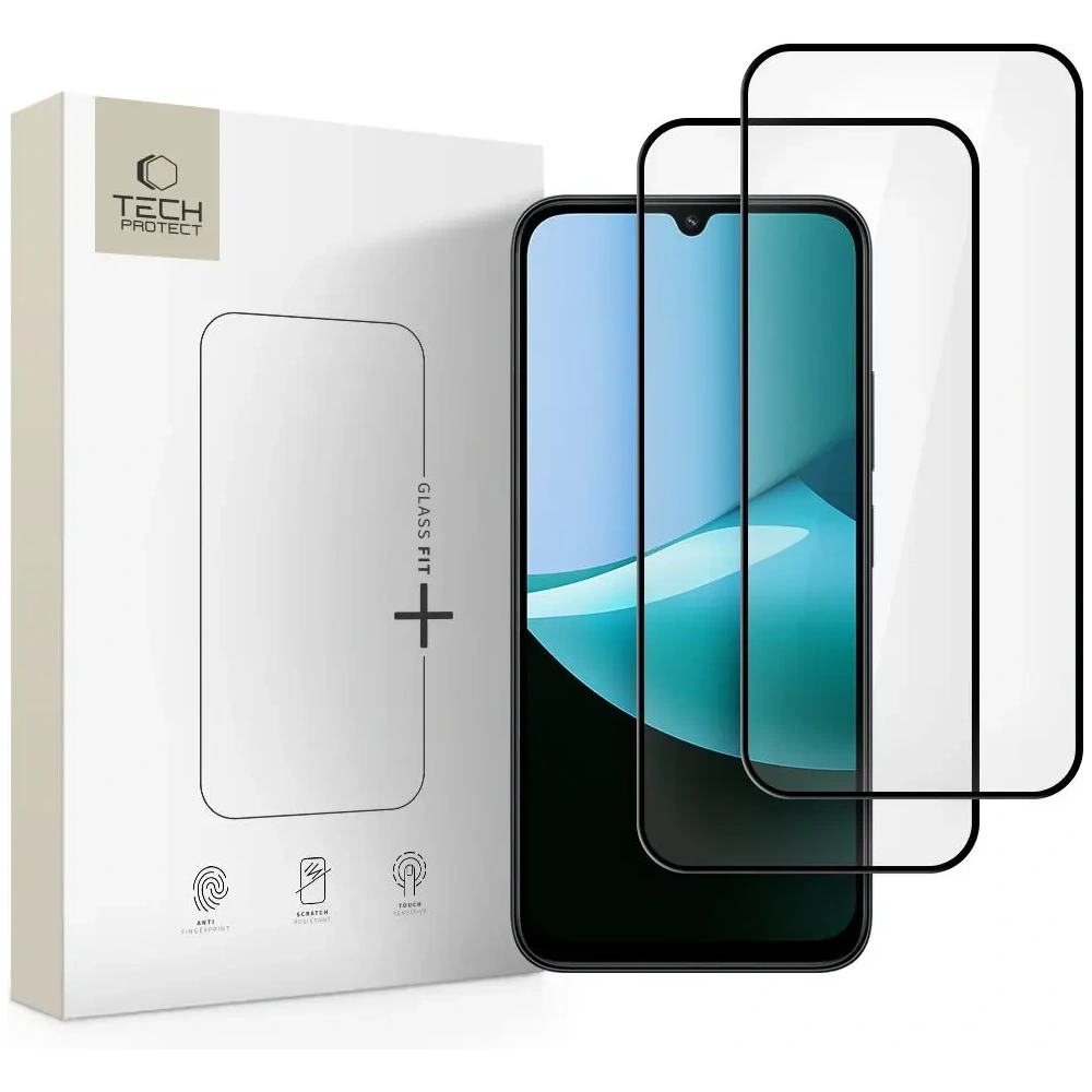 Szkło hartowane Tech-Protect Glass Fit+ do Xiaomi Redmi 15c / Poco C85 171mm Black [2 PACK]