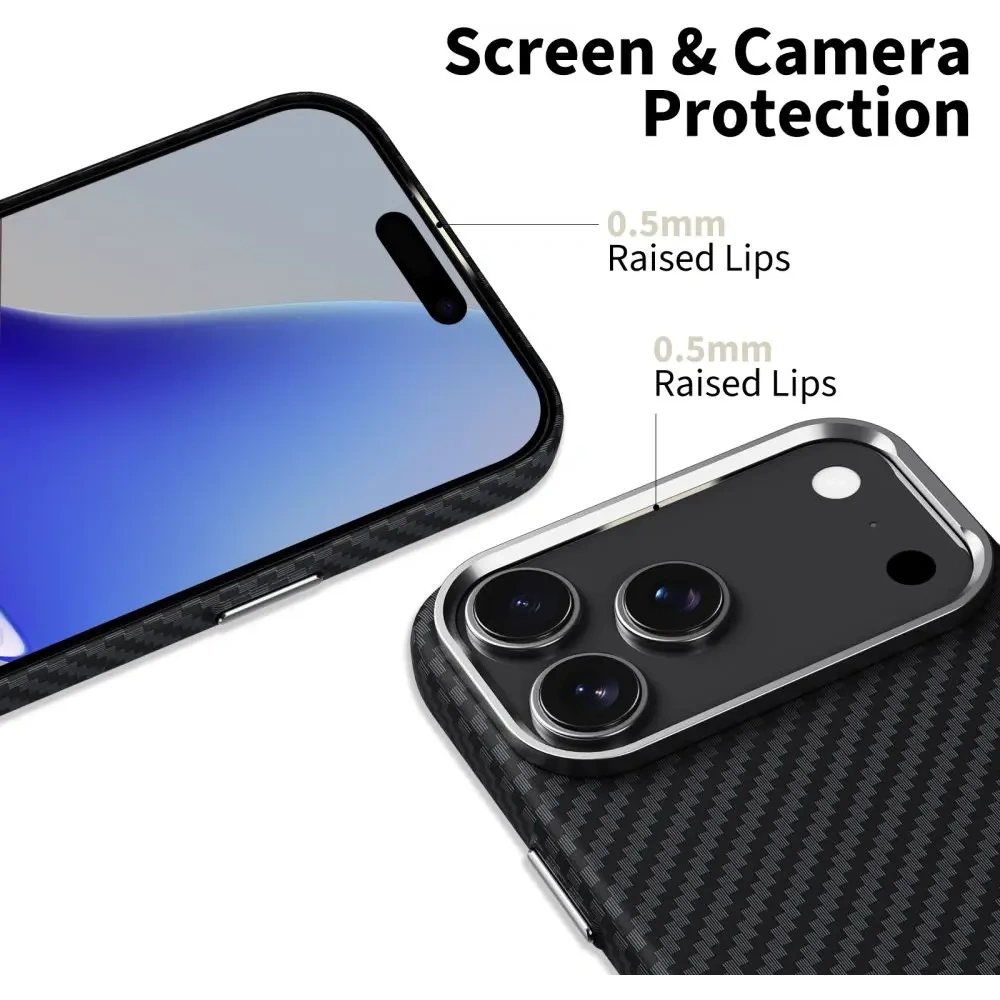 Etui Tech-Protect Ion Carbon MagSafe do Apple iPhone 17 Pro Max Black/silver