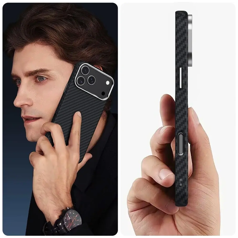 Etui Tech-Protect Ion Carbon MagSafe do Apple iPhone 17 Pro Max Black/silver