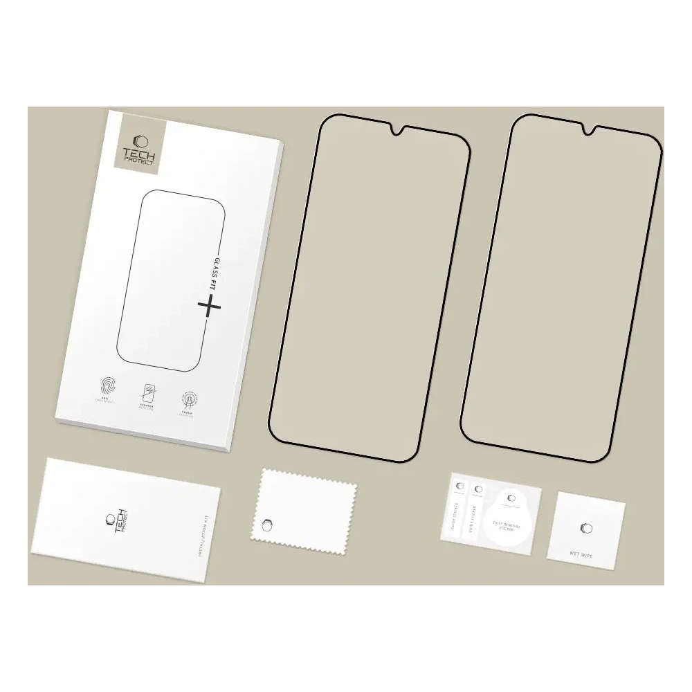 Szkło hartowane Tech-Protect Glass Fit+ do Xiaomi Poco M7 Black [2 PACK]