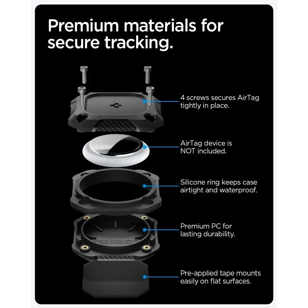 Etui Spigen Tough Armor do Apple AirTag 1 / 2 Black