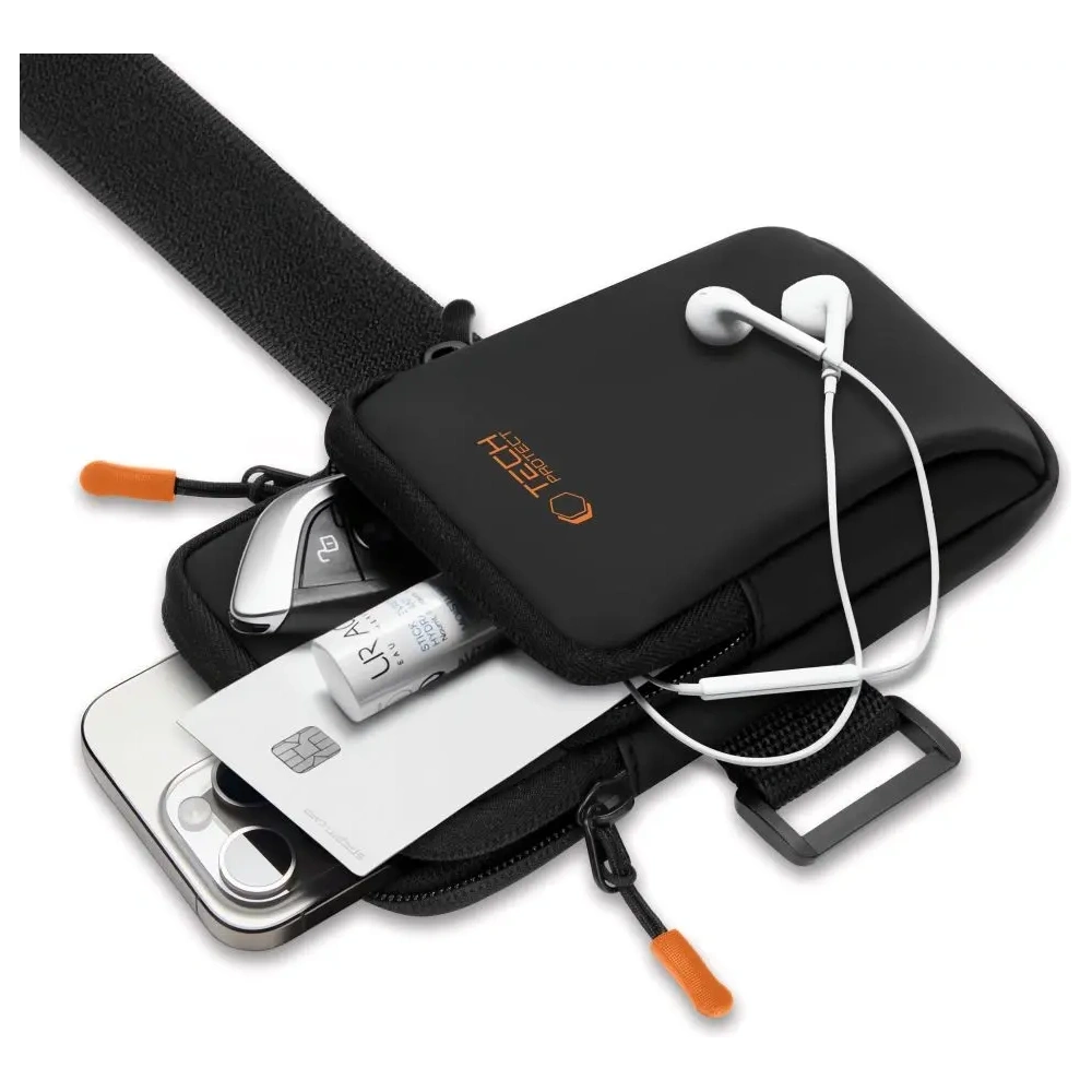 Etui na ramię Tech-Protect M7 Universal Sport Armband Black/orange