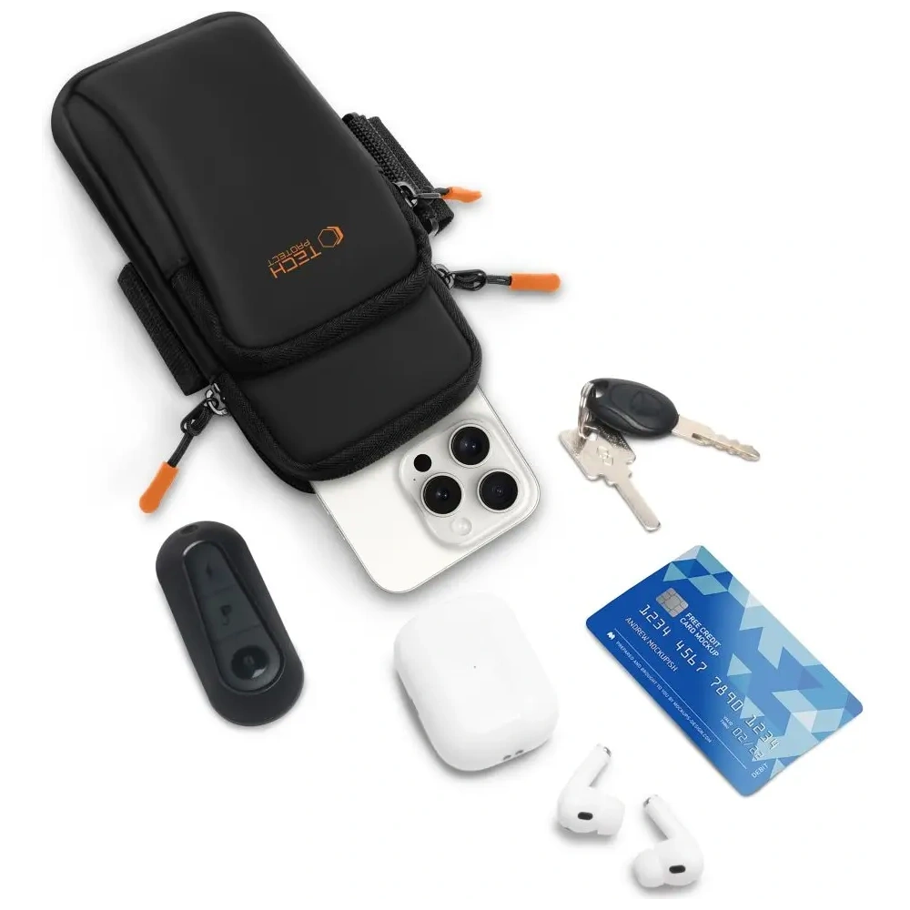 Etui na ramię Tech-Protect M7 Universal Sport Armband Black/orange