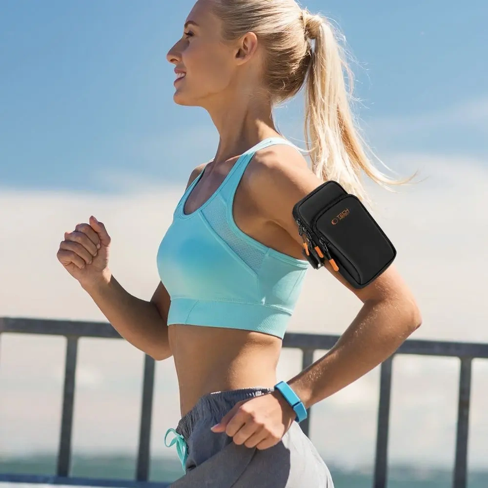 Etui na ramię Tech-Protect M7 Universal Sport Armband Black/orange