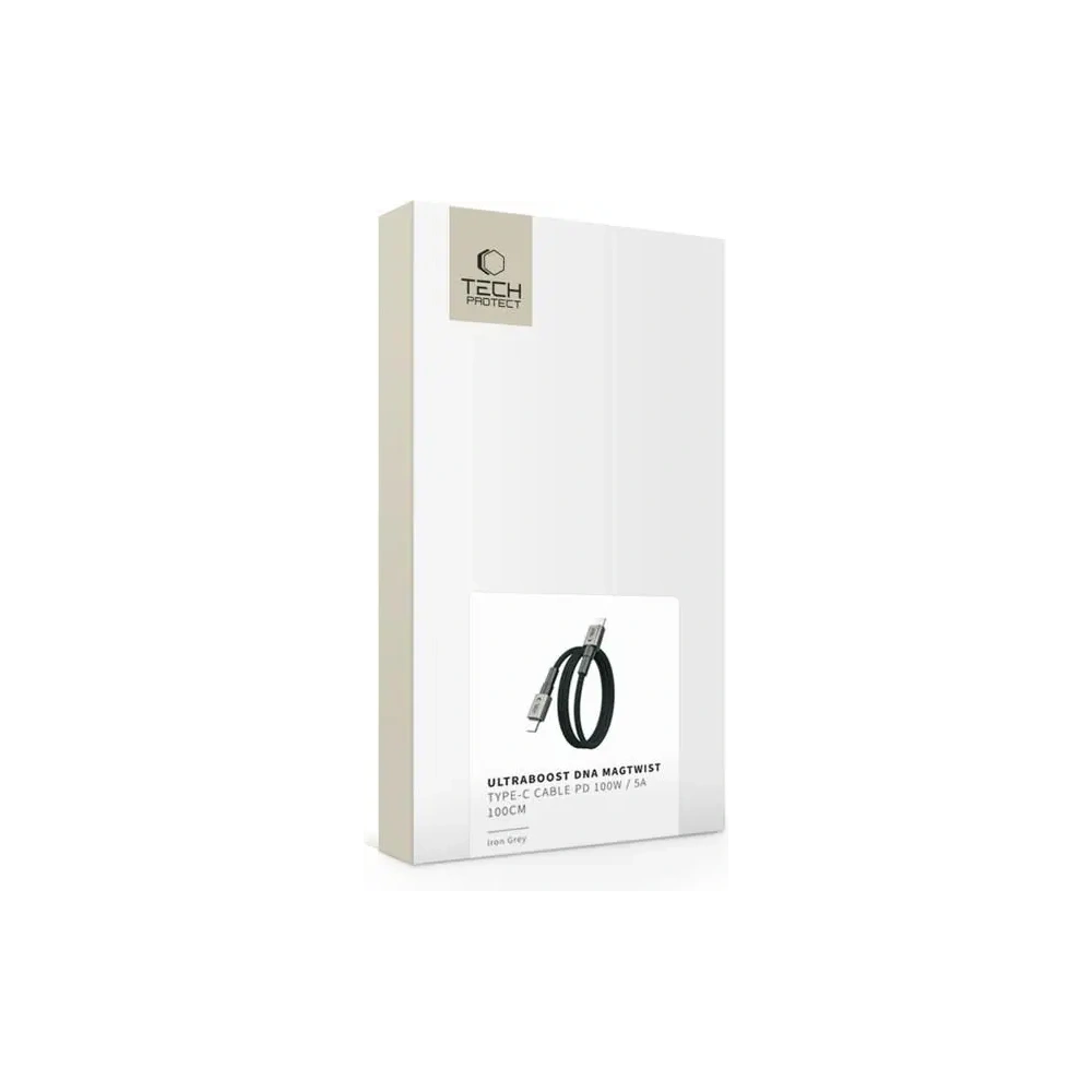 Kabel Tech-Protect Ultraboost DNA MagTwist USB-C Cable PD 100W / 5A 100cm Iron Grey