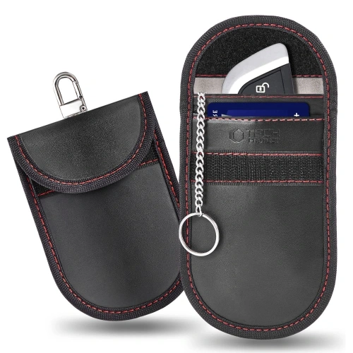Klatka Faradaya Tech-Protect KLR100 Pouch Keyless RFID Signal Blocker Case Black/red