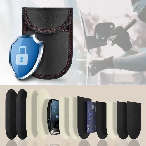 Klatka Faradaya Tech-Protect KLR100 Pouch Keyless RFID Signal Blocker Case Black/red