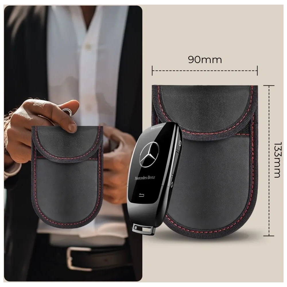 Klatka Faradaya Tech-Protect KLR100 Pouch Keyless RFID Signal Blocker Case Black/red