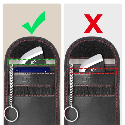 Klatka Faradaya Tech-Protect KLR100 Pouch Keyless RFID Signal Blocker Case Black/red