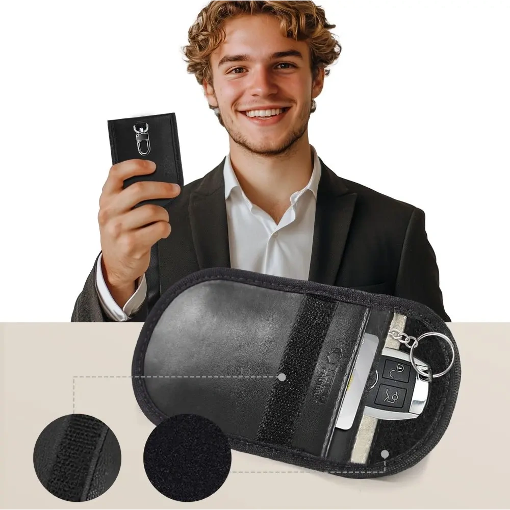 Klatka Faradaya Tech-Protect KLR100 Pouch Keyless RFID Signal Blocker Case Black/black