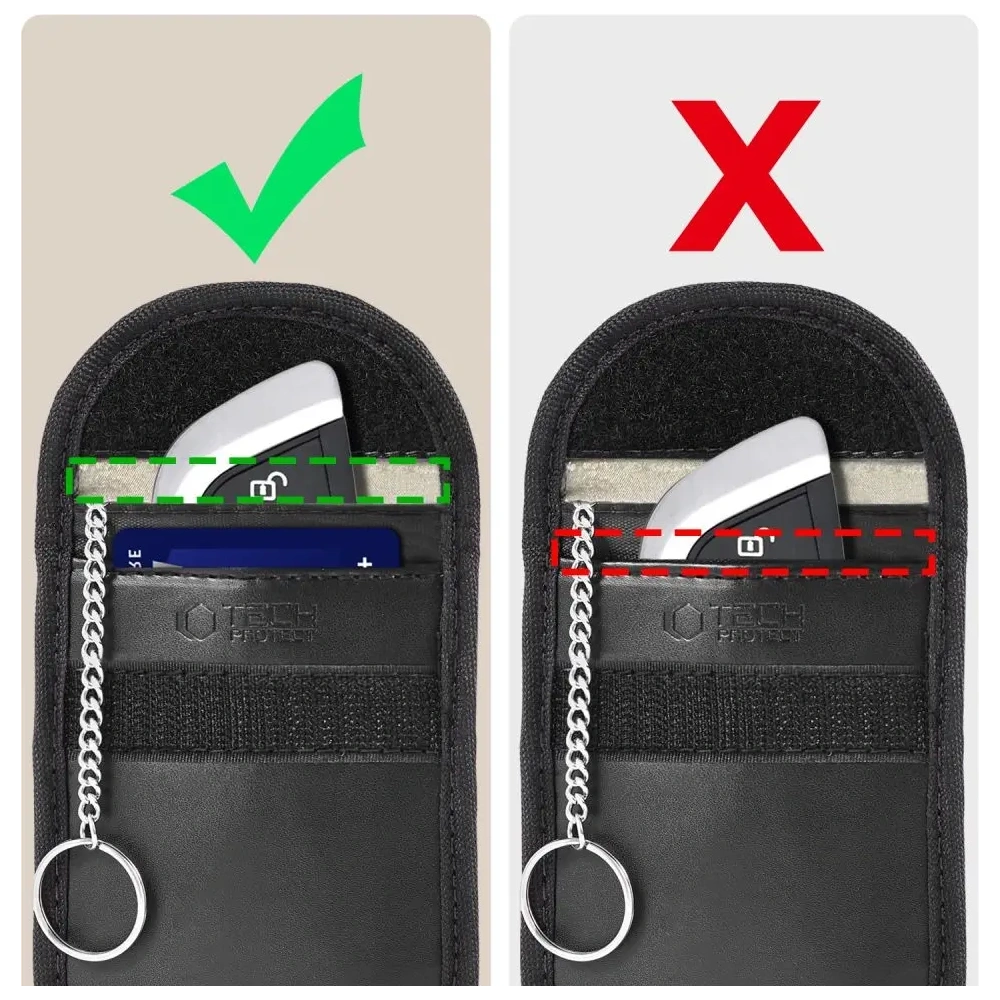 Klatka Faradaya Tech-Protect KLR100 Pouch Keyless RFID Signal Blocker Case Black/black