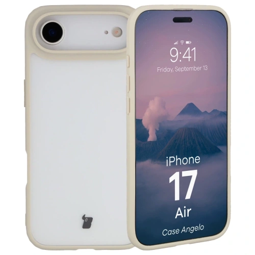 Etui Bizon Case Angelo do Apple iPhone 17 Air półprzezroczyste z beżową ramką
