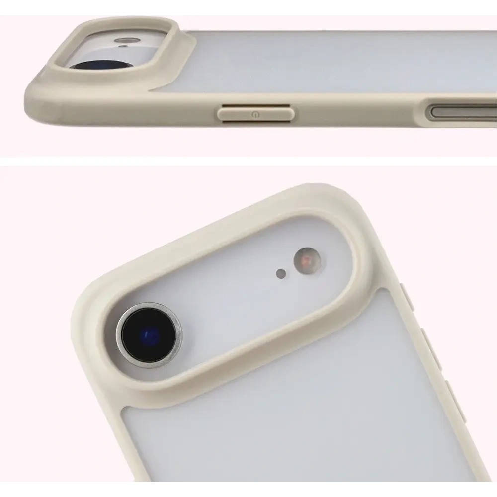 Etui Bizon Case Angelo do Apple iPhone Air półprzezroczyste z beżową ramką