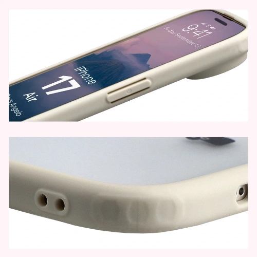 Etui Bizon Case Angelo do Apple iPhone 17 Air półprzezroczyste z beżową ramką