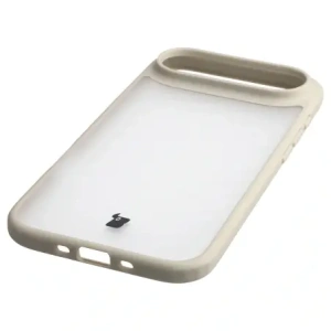 Etui Bizon Case Angelo do Apple iPhone 17 Air półprzezroczyste z beżową ramką