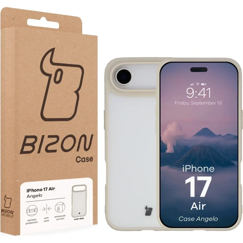 Etui Bizon Case Angelo do Apple iPhone Air półprzezroczyste z beżową ramką