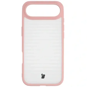 Etui Bizon Case Angelo do Apple iPhone 17 Air półprzezroczyste z jasnoróżową ramką
