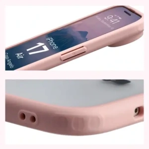 Etui Bizon Case Angelo do Apple iPhone 17 Air półprzezroczyste z jasnoróżową ramką
