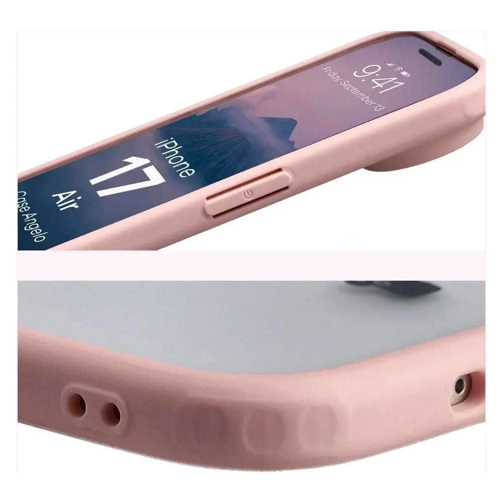 Etui Bizon Case Angelo do Apple iPhone Air półprzezroczyste z jasnoróżową ramką